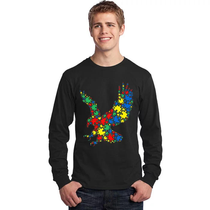 Eagle Autism Puzzle for Autism Awareness Tall Long Sleeve T-Shirt