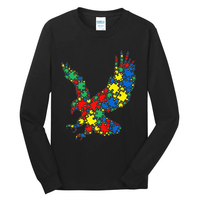 Eagle Autism Puzzle for Autism Awareness Tall Long Sleeve T-Shirt