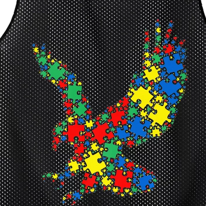 Eagle Autism Puzzle for Autism Awareness Mesh Reversible Basketball Jersey Tank