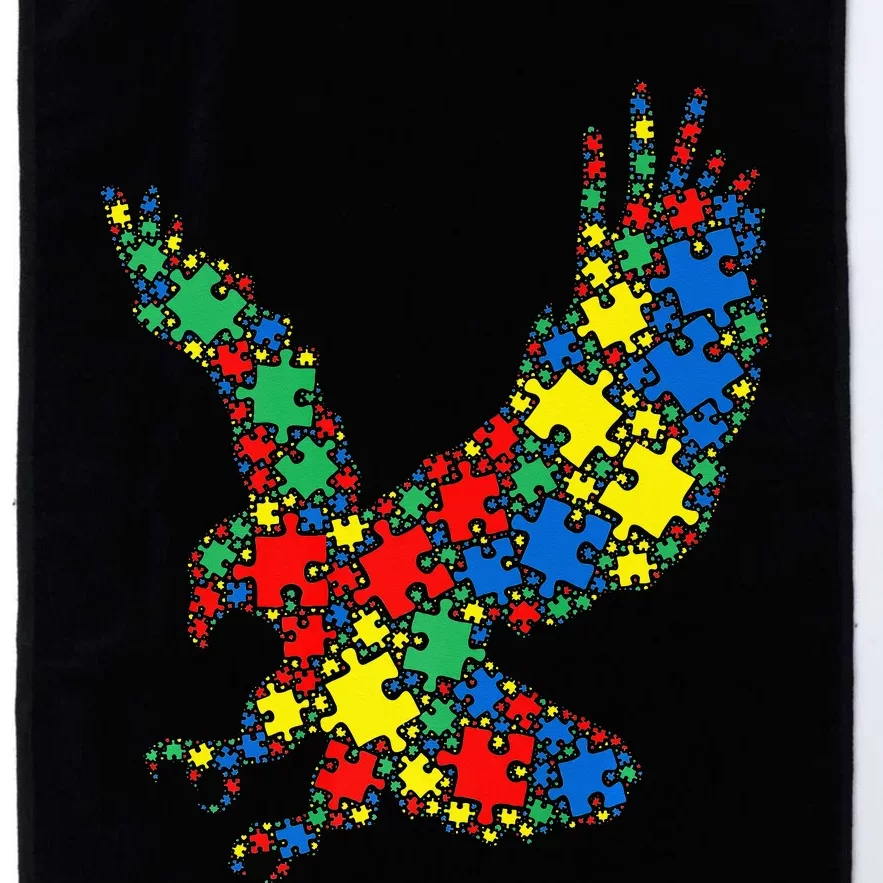 Eagle Autism Puzzle for Autism Awareness Platinum Collection Golf Towel