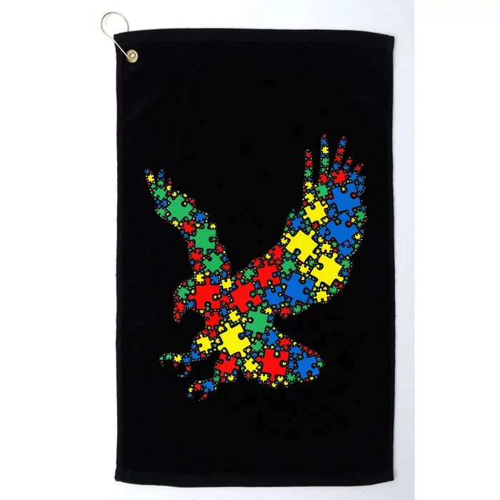 Eagle Autism Puzzle for Autism Awareness Platinum Collection Golf Towel