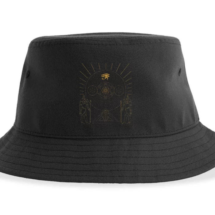 Egyptology Anubis Pyramids Symbol Kemetic Egyptian Sustainable Bucket Hat