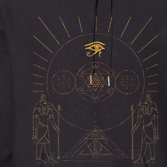 Egyptology Anubis Pyramids Symbol Kemetic Egyptian Premium Hoodie