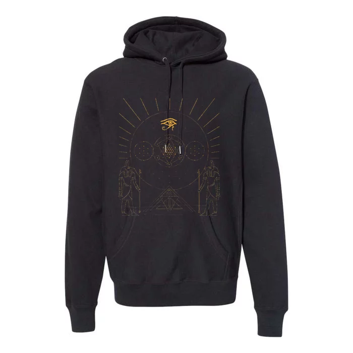 Egyptology Anubis Pyramids Symbol Kemetic Egyptian Premium Hoodie