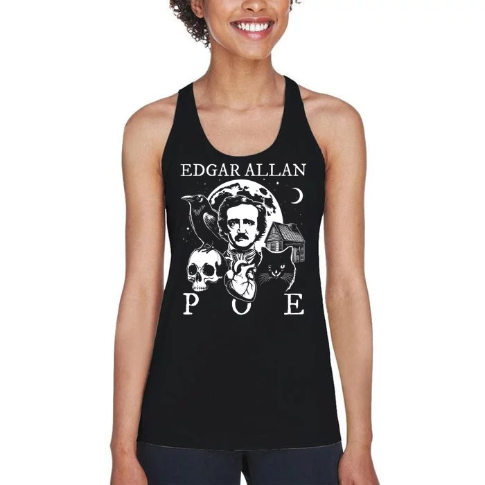 Edgar Allan Poe Poems Quotes Raven Literature Women's Racerback Tank