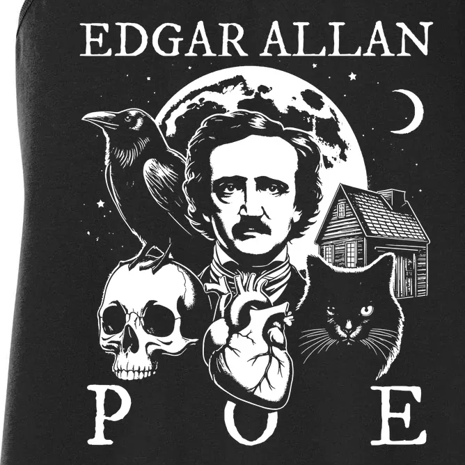 Edgar Allan Poe Poems Quotes Raven Literature Women's Racerback Tank