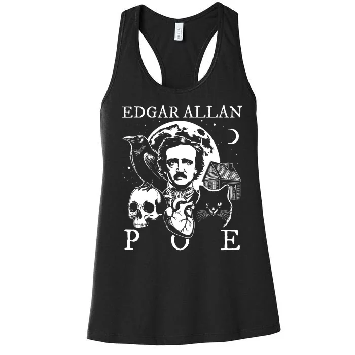 Edgar Allan Poe Poems Quotes Raven Literature Women's Racerback Tank