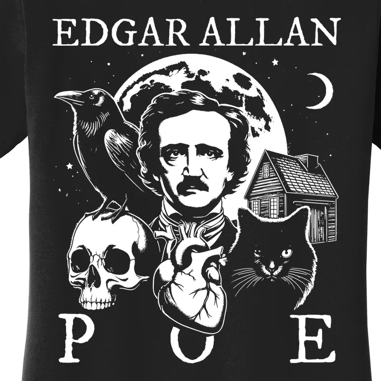 Edgar Allan Poe Poems Quotes Raven Literature Women's T-Shirt