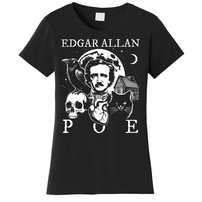 Edgar Allan Poe Poems Quotes Raven Literature Women's T-Shirt