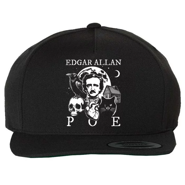 Edgar Allan Poe Poems Quotes Raven Literature Wool Snapback Cap