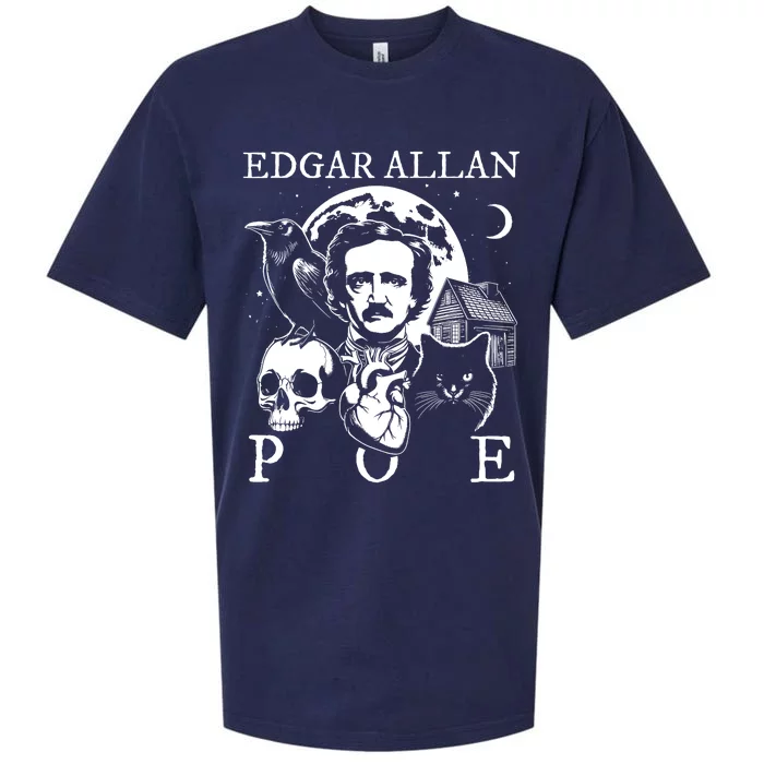 Edgar Allan Poe Poems Quotes Raven Literature Sueded Cloud Jersey T-Shirt