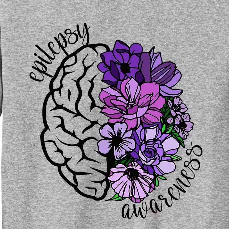 Epilepsy Awareness Purple Brain Flower Sweatshirt