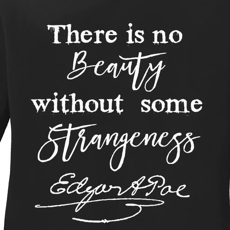 Edgar Allan Poe Writer Art Literary Gifts Gothic Bookworm Ladies Long Sleeve Shirt