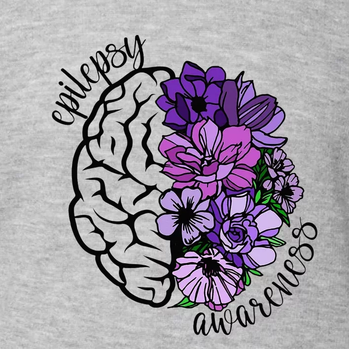 Epilepsy Awareness Purple Brain Flower Toddler Sweatshirt