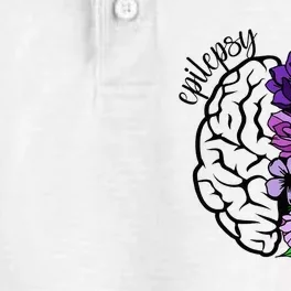 Epilepsy Awareness Purple Brain Flower Dry Zone Grid Performance Polo