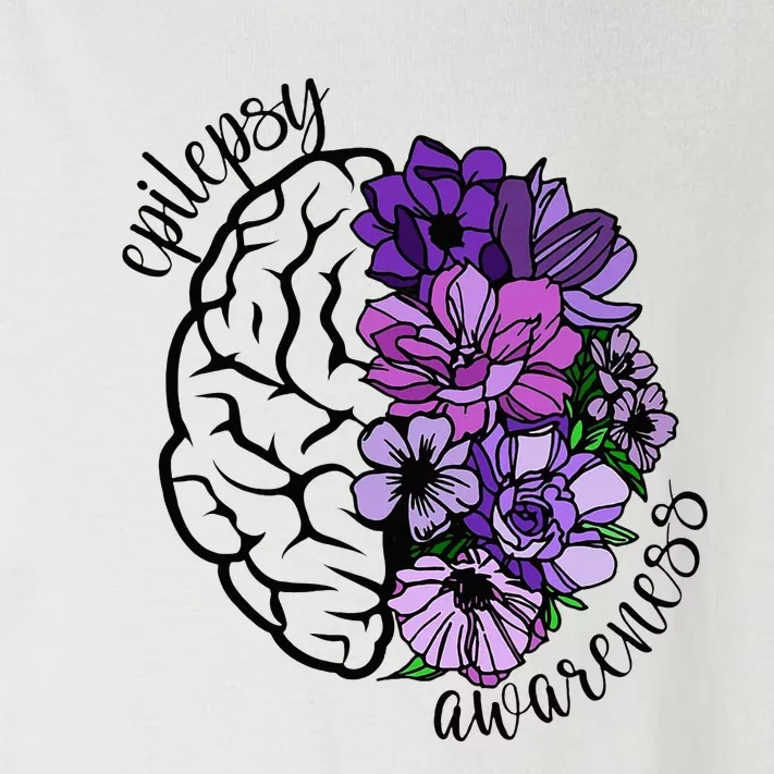 Epilepsy Awareness Purple Brain Flower Toddler Long Sleeve Shirt