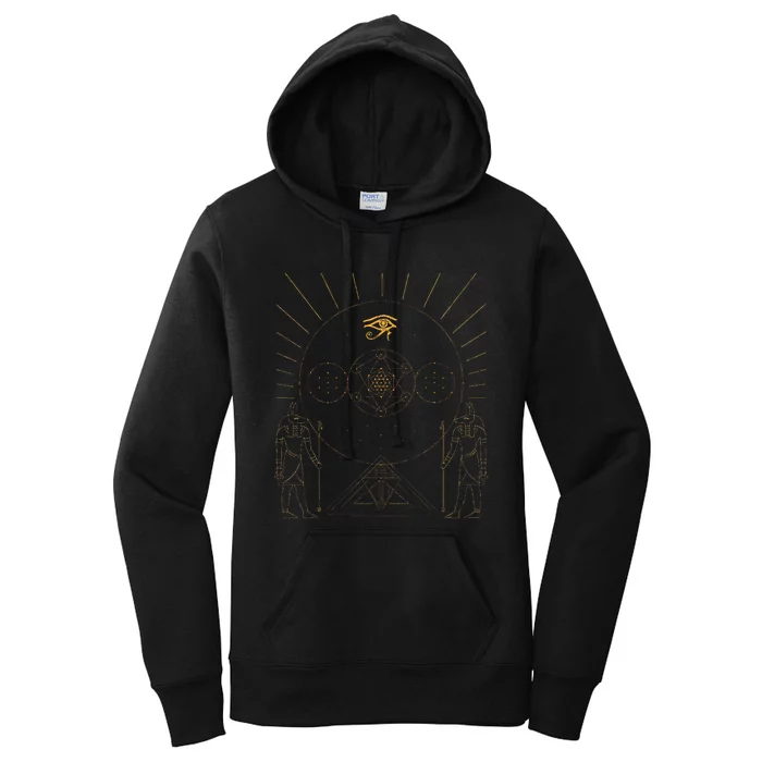 Egyptology Anubis Pyramids Symbol Kemetic Egyptian Women's Pullover Hoodie