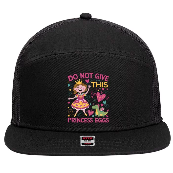 Eggs Allergy Princess Girl Oviallergia Reminder Outfit 7 Panel Mesh Trucker Snapback Hat