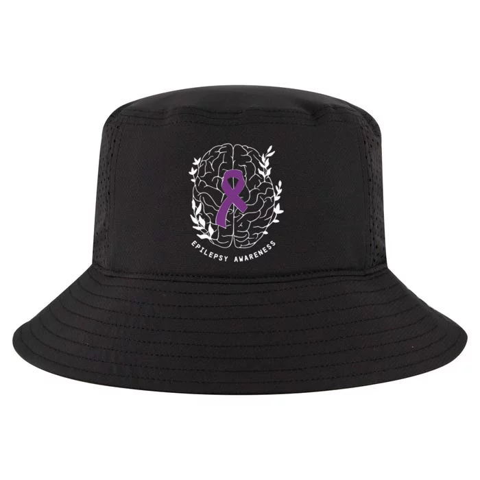 Epilepsy Awareness Ribbon Purple Epilepsy Brain Grahpic Cool Comfort Performance Bucket Hat