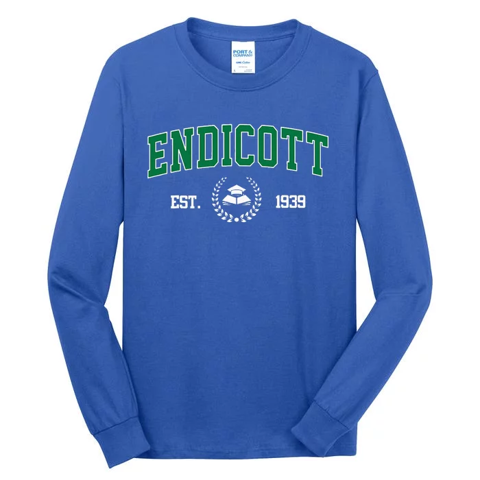 Endicott Arch Retro University Athletic Sports Tall Long Sleeve T-Shirt