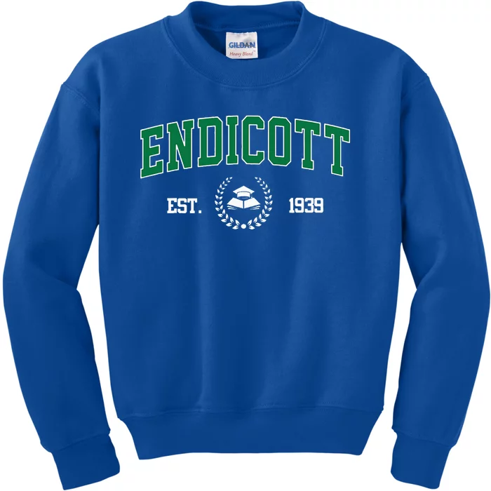 Endicott Arch Retro University Athletic Sports Kids Sweatshirt