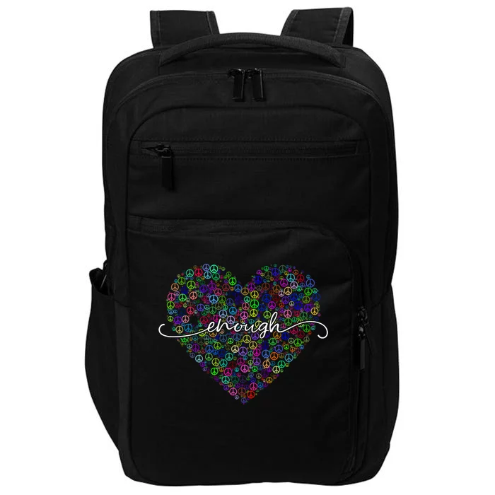 Enough Awareness Rainbow Peace Heart Impact Tech Backpack