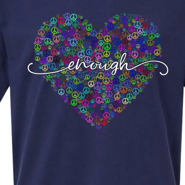 Enough Awareness Rainbow Peace Heart Sueded Cloud Jersey T-Shirt