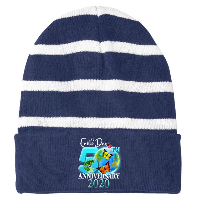 Earth Day 50th Anniversary 2020 Striped Beanie with Solid Band