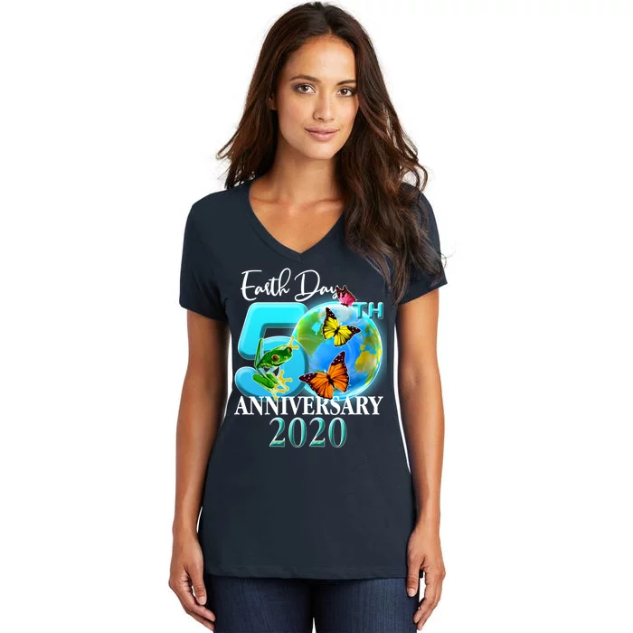 Earth Day 50th Anniversary 2020 Women's V-Neck T-Shirt