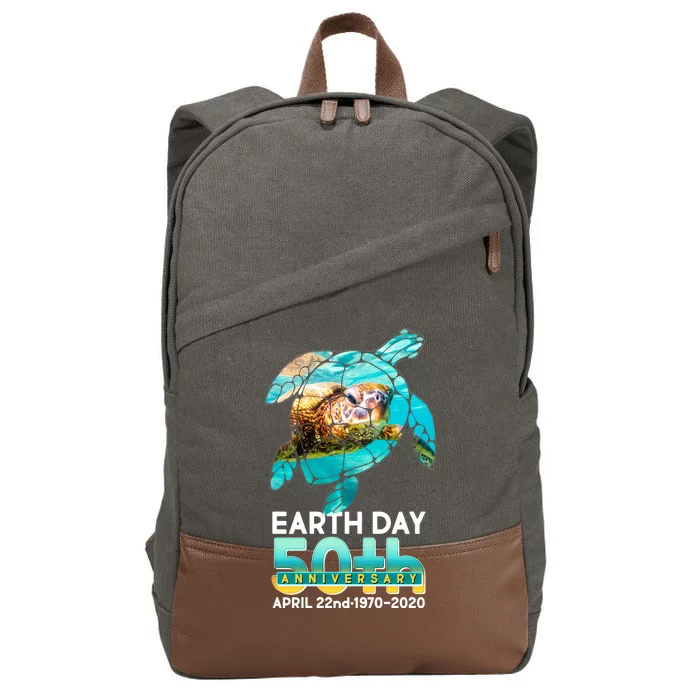 Earth Day 50th Anniversary Turtle Cotton Canvas Backpack