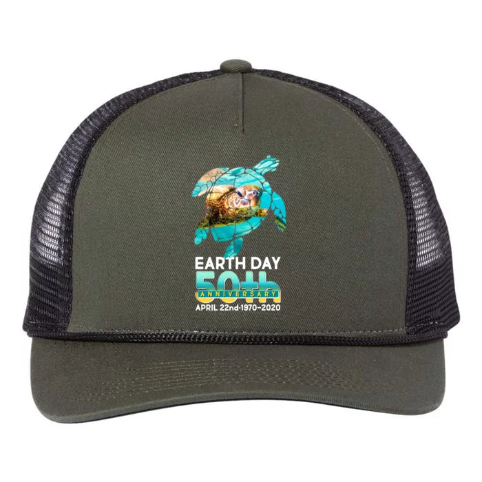 Earth Day 50th Anniversary Turtle Retro Rope Trucker Hat Cap