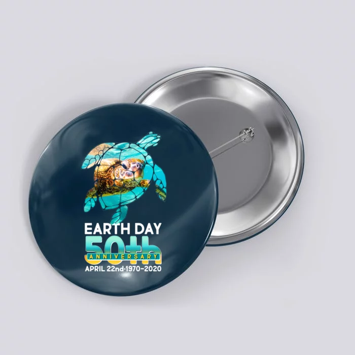 Earth Day 50th Anniversary Turtle Button