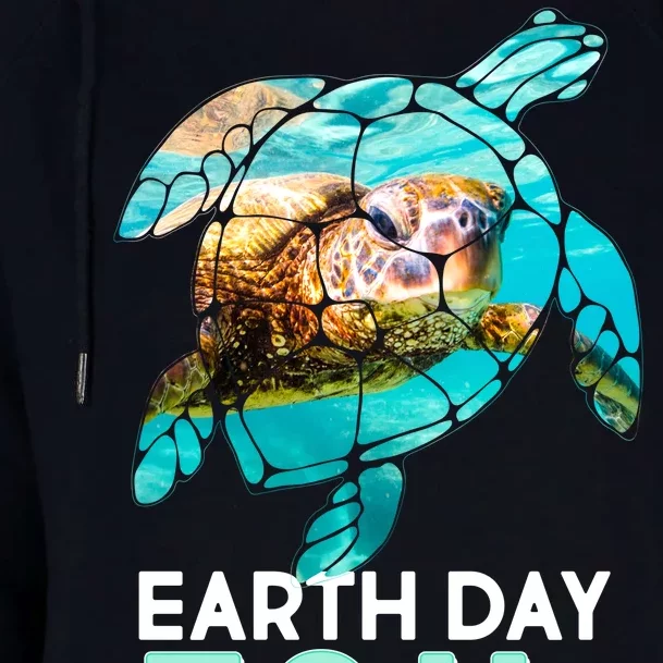 Earth Day 50th Anniversary Turtle Womens Funnel Neck Pullover Hood