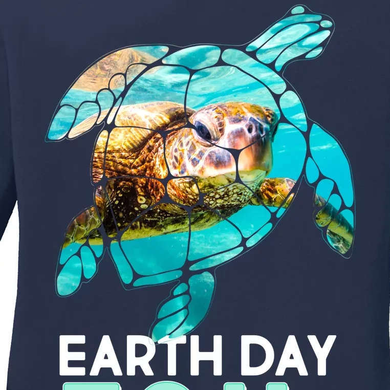 Earth Day 50th Anniversary Turtle Ladies Long Sleeve Shirt