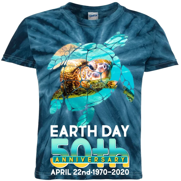 Earth Day 50th Anniversary Turtle Kids Tie-Dye T-Shirt