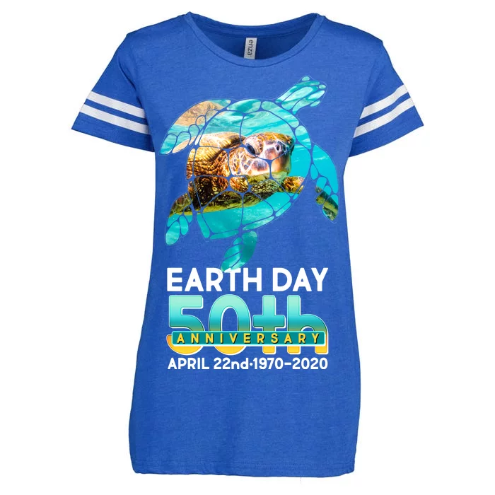 Earth Day 50th Anniversary Turtle Enza Ladies Jersey Football T-Shirt