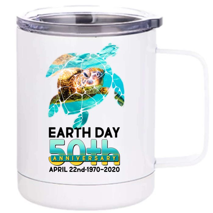 Earth Day 50th Anniversary Turtle Front & Back 12oz Stainless Steel Tumbler Cup