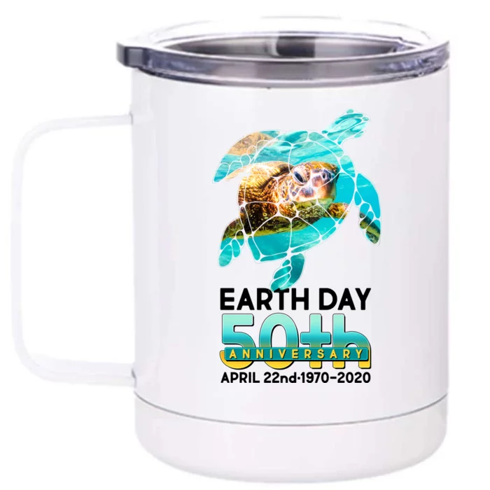 Earth Day 50th Anniversary Turtle Front & Back 12oz Stainless Steel Tumbler Cup