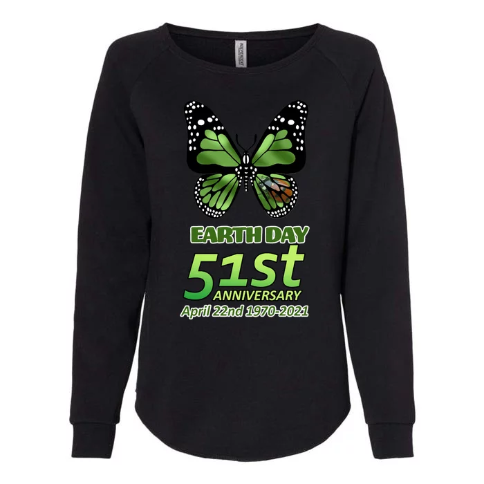 Earth Day 51st Anniversary 2021 Butterfly Womens California Wash Sweatshirt