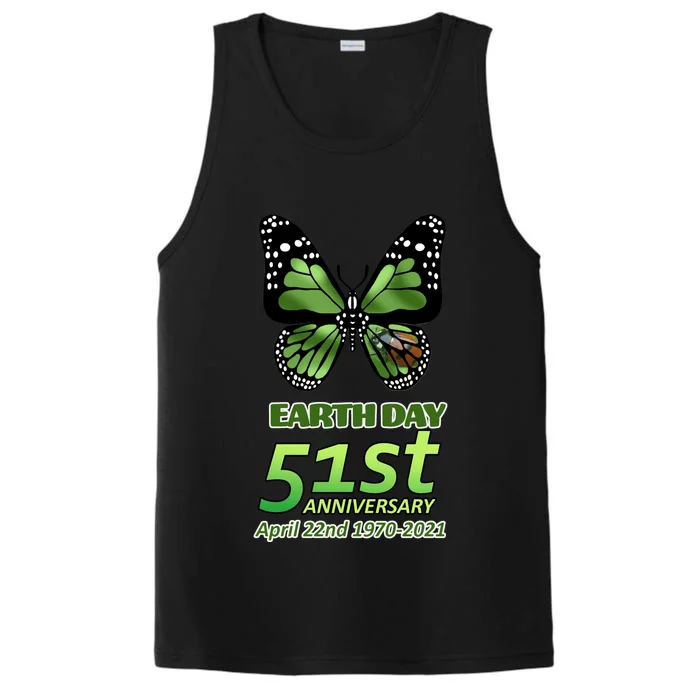 Earth Day 51st Anniversary 2021 Butterfly Performance Tank