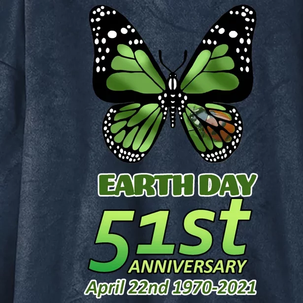 Earth Day 51st Anniversary 2021 Butterfly Hooded Wearable Blanket