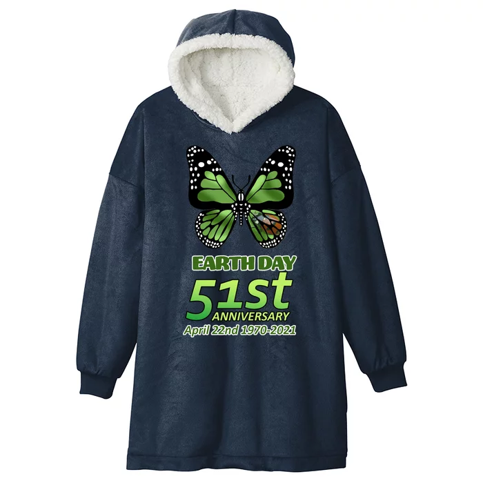 Earth Day 51st Anniversary 2021 Butterfly Hooded Wearable Blanket