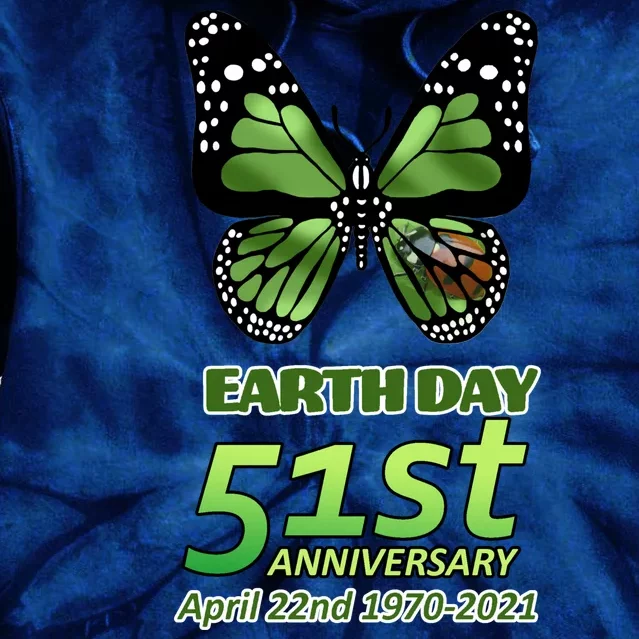 Earth Day 51st Anniversary 2021 Butterfly Tie Dye Hoodie