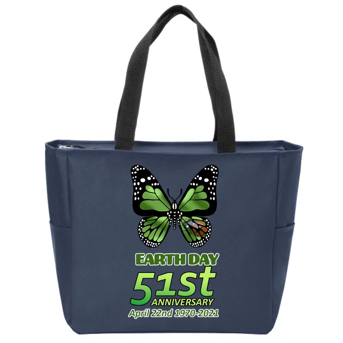 Earth Day 51st Anniversary 2021 Butterfly Zip Tote Bag