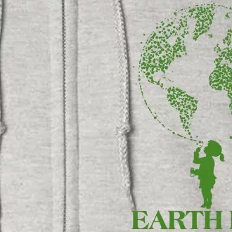 Earth Day Child Blowing Bubbles Earth Full Zip Hoodie