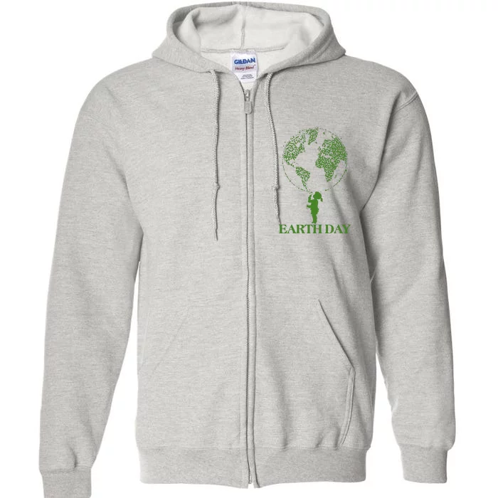 Earth Day Child Blowing Bubbles Earth Full Zip Hoodie