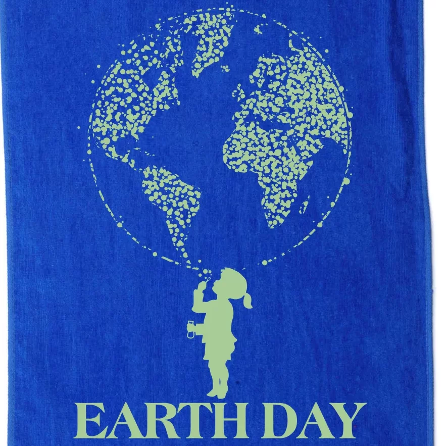 Earth Day Child Blowing Bubbles Earth Platinum Collection Golf Towel