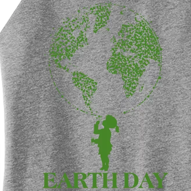 Earth Day Child Blowing Bubbles Earth Women’s Perfect Tri Rocker Tank