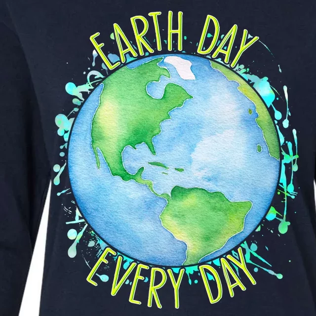 Earth Day Every Day Womens Cotton Relaxed Long Sleeve T-Shirt