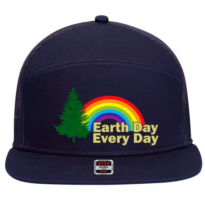 Earth Day Every Day Rainbow 7 Panel Mesh Trucker Snapback Hat